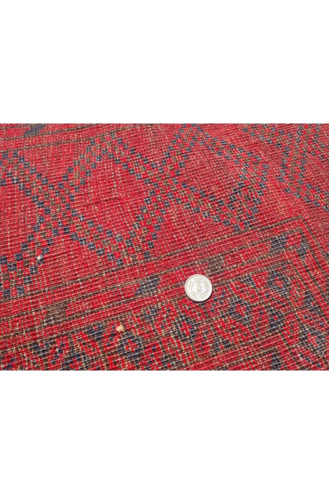 Authentic Hand Knotted Antique Afghan Turkmen Felpah Wool Area Rug 11.5 x 8.0 Ft (1485 Ger-4) - Image 11