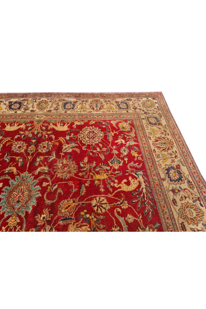 Authentic Hand Knotted Vintage Tabreez Wool Area Rug 13.7 x 9.10 Ft (1495 Ger-4) - Image 10