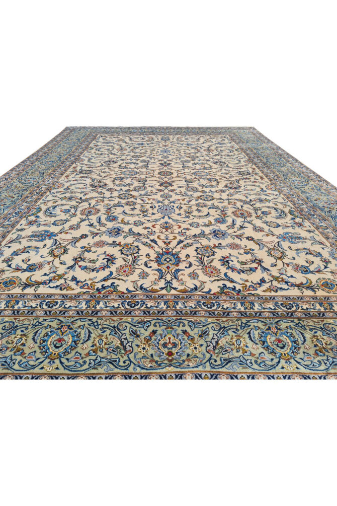 Authentic Hand Knotted Vintage Qashoun Wool Area Rug 13.10 x 9.8 Ft (1498 Ger-4) - Image 7