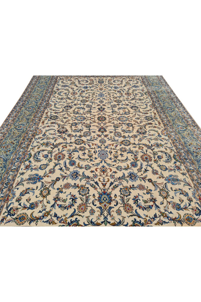 Authentic Hand Knotted Vintage Qashoun Wool Area Rug 13.10 x 9.8 Ft (1498 Ger-4) - Image 8