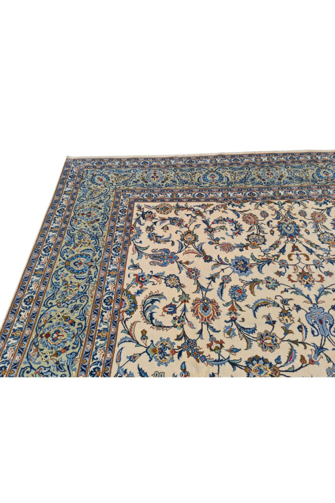 Authentic Hand Knotted Vintage Qashoun Wool Area Rug 13.10 x 9.8 Ft (1498 Ger-4) - Image 9