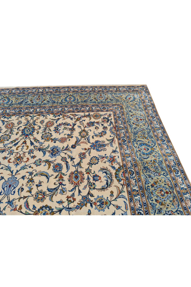 Authentic Hand Knotted Vintage Qashoun Wool Area Rug 13.10 x 9.8 Ft (1498 Ger-4) - Image 10