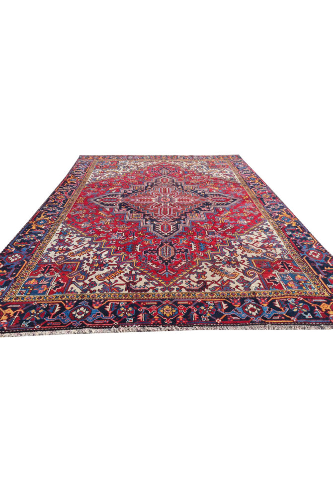 Authentic Hand Knotted Vintage Hareez Wool Area Rug 10.0 x 7.10 Ft (1499 Ger-4) - Image 4