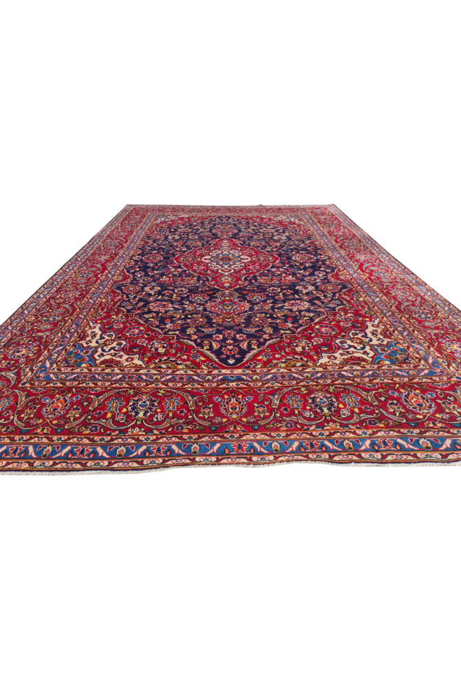 Authentic Hand Knotted Vintage Qashoun Wool Area Rug 11.10 x 7.10 Ft (1500 Ger-4) - Image 6