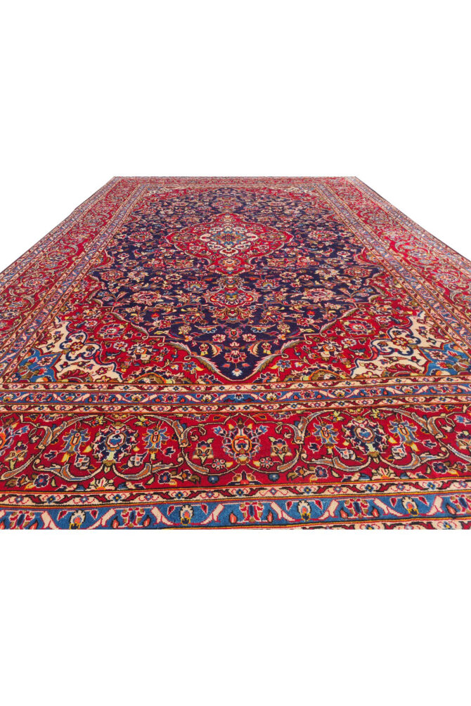 Authentic Hand Knotted Vintage Qashoun Wool Area Rug 11.10 x 7.10 Ft (1500 Ger-4) - Image 7