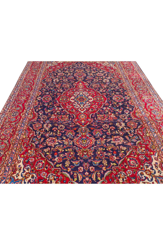 Authentic Hand Knotted Vintage Qashoun Wool Area Rug 11.10 x 7.10 Ft (1500 Ger-4) - Image 8