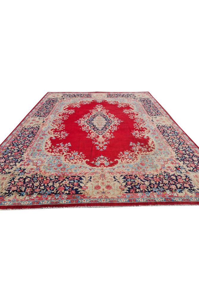 Authentic Hand Knotted Vintage Qirmoun Wool Area Rug 12.5 x 9.10 Ft (1504 Ger-4) - Image 4