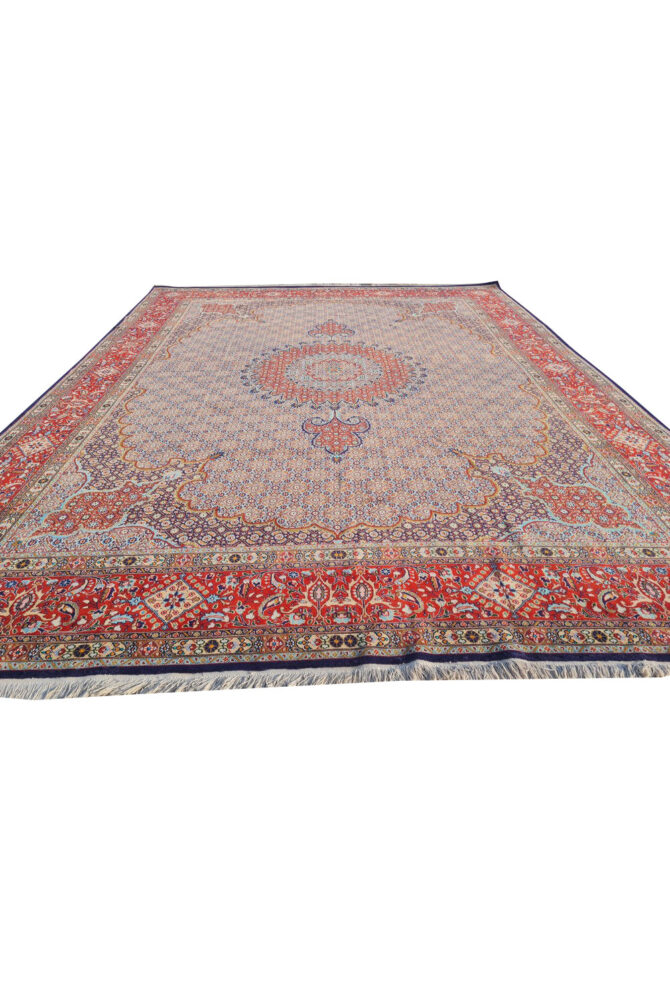 Authentic Hand Knotted Vintage Yamoud Wool Area Rug 12.9 x 9.7 Ft (1516 Ger-4) - Image 5