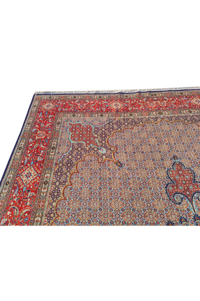Authentic Hand Knotted Vintage Yamoud Wool Area Rug 12.9 x 9.7 Ft (1516 Ger-4) - Image 11