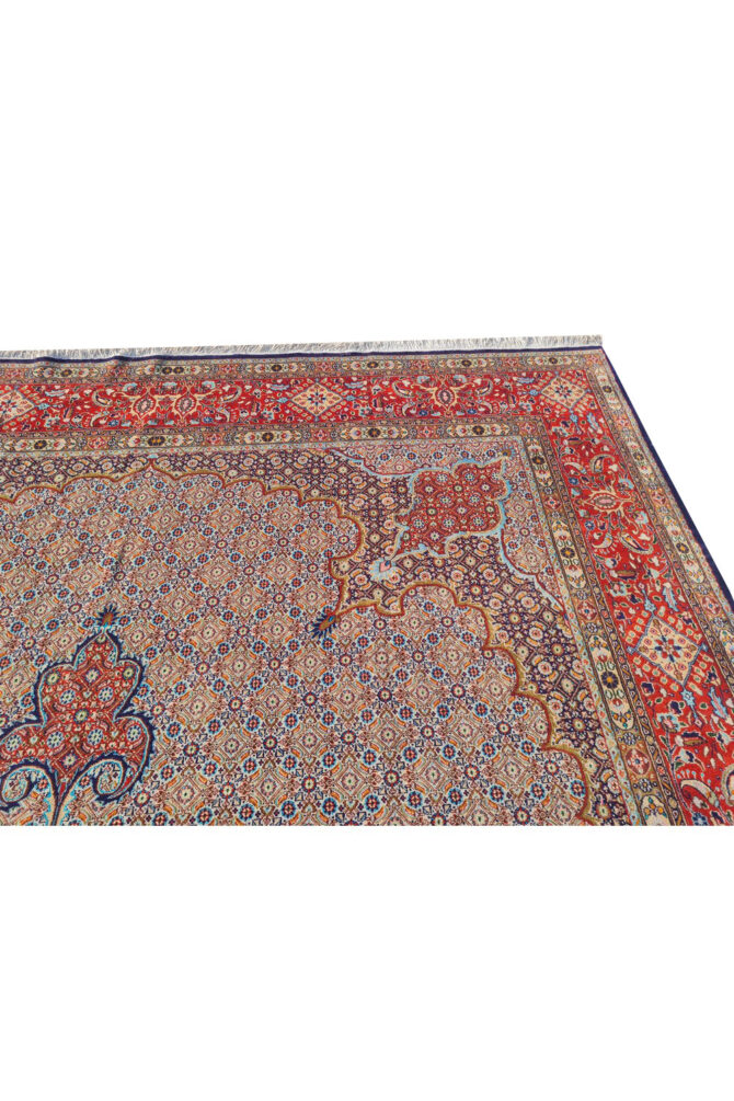 Authentic Hand Knotted Vintage Yamoud Wool Area Rug 12.9 x 9.7 Ft (1516 Ger-4) - Image 12