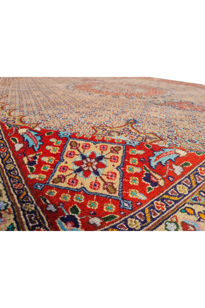 Authentic Hand Knotted Vintage Yamoud Wool Area Rug 12.9 x 9.7 Ft (1516 Ger-4) - Image 13