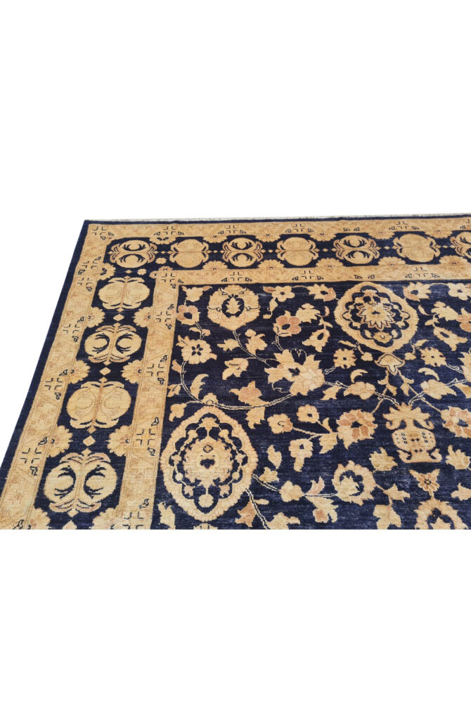 Authentic Hand Knotted Vintage Afghan Chobi Wool Area Rug 11.5 x 8.4 Ft (1520 Ger-4) - Image 9