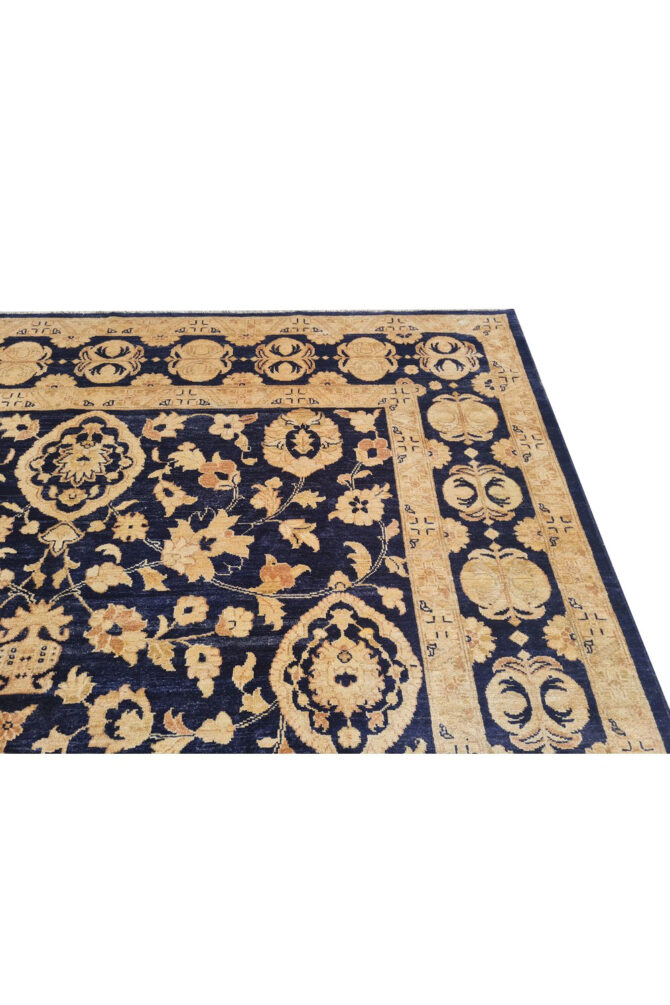 Authentic Hand Knotted Vintage Afghan Chobi Wool Area Rug 11.5 x 8.4 Ft (1520 Ger-4) - Image 10