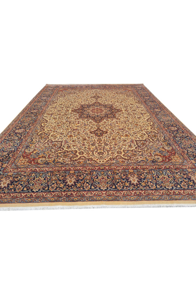 Authentic Hand Knotted Vintage Double knot Wool Area Rug 12.3 x 9.0 Ft (1521 Ger-4) - Image 4