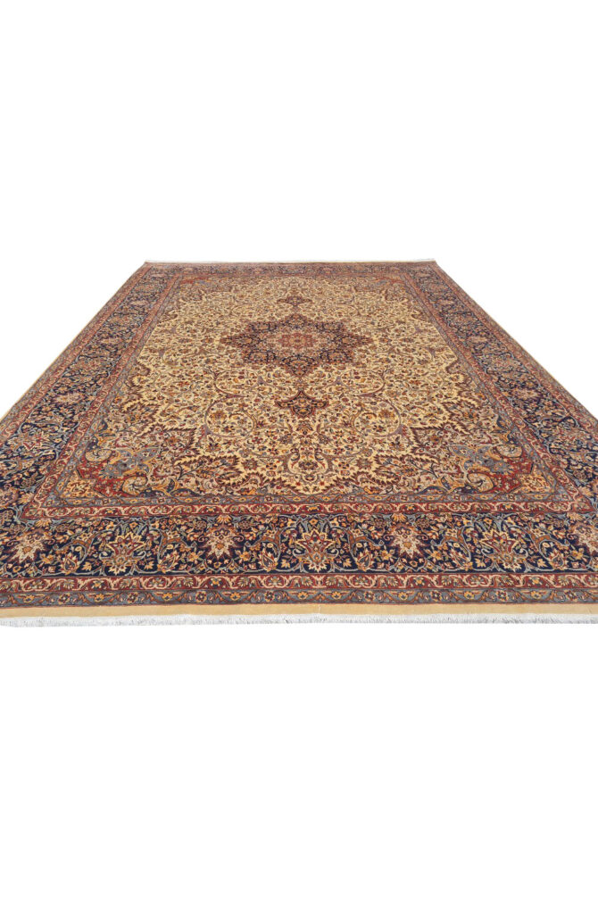 Authentic Hand Knotted Vintage Double knot Wool Area Rug 12.3 x 9.0 Ft (1521 Ger-4) - Image 6