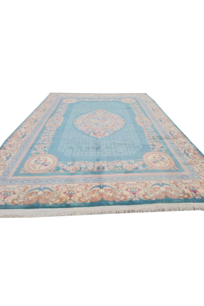 Authentic Hand Knotted Vintage Tibet Pictorial Wool Area Rug 10.11 x 8.1 Ft (1535 Ger-4) - Image 4