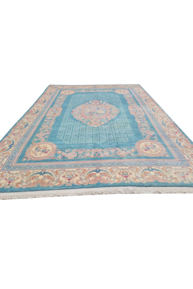 Authentic Hand Knotted Vintage Tibet Pictorial Wool Area Rug 10.11 x 8.1 Ft (1535 Ger-4) - Image 5