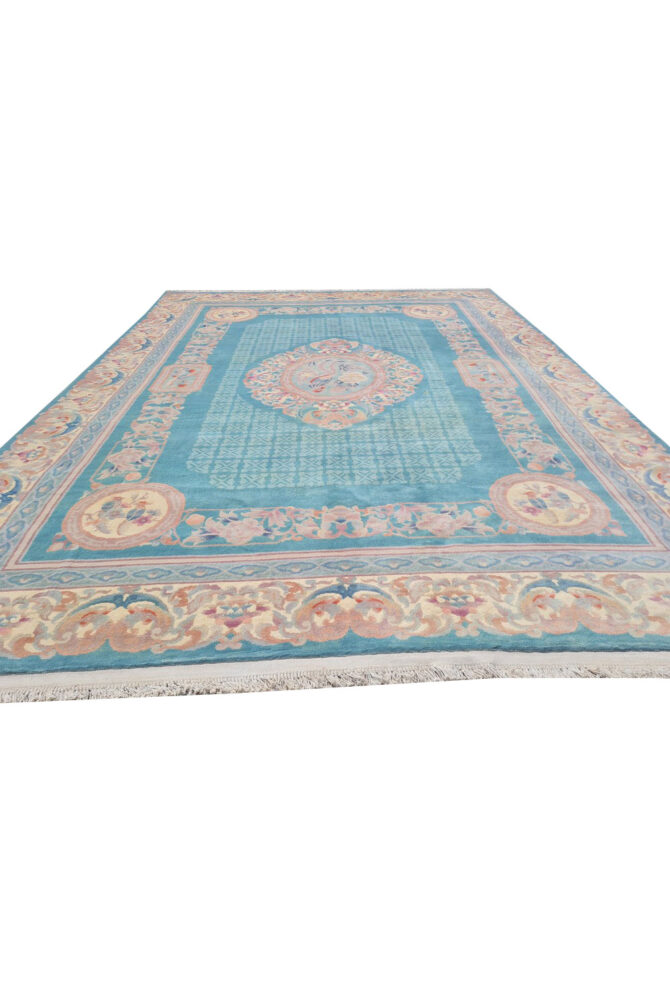 Authentic Hand Knotted Vintage Tibet Pictorial Wool Area Rug 10.11 x 8.1 Ft (1535 Ger-4) - Image 6