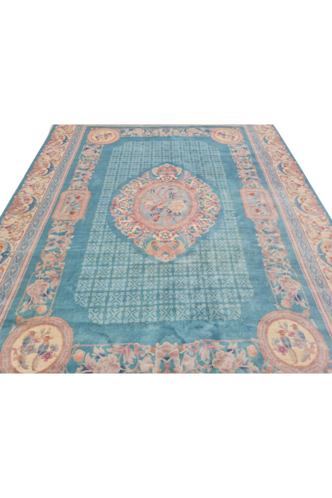 Authentic Hand Knotted Vintage Tibet Pictorial Wool Area Rug 10.11 x 8.1 Ft (1535 Ger-4) - Image 8