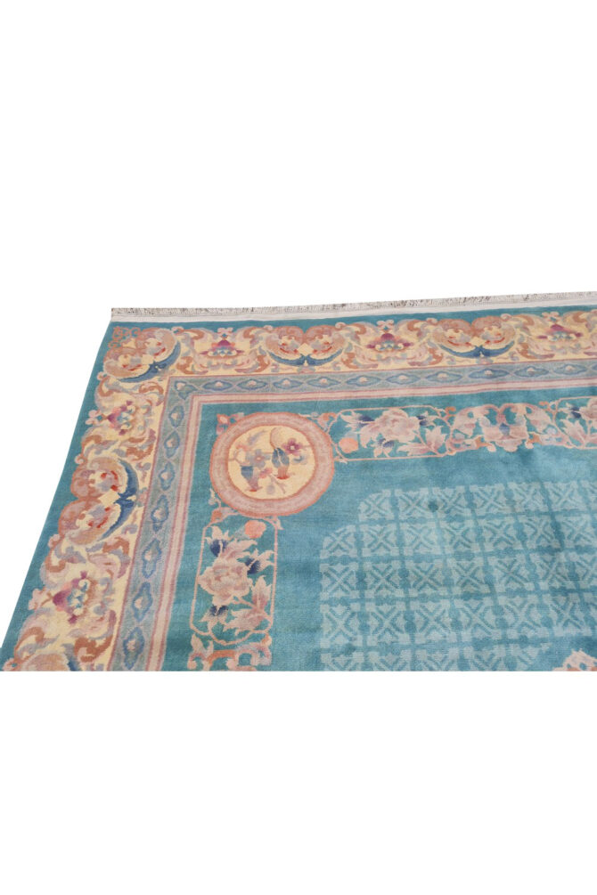 Authentic Hand Knotted Vintage Tibet Pictorial Wool Area Rug 10.11 x 8.1 Ft (1535 Ger-4) - Image 9