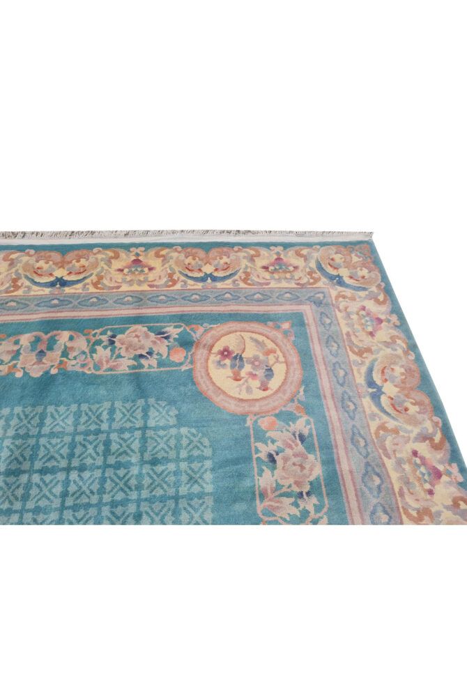 Authentic Hand Knotted Vintage Tibet Pictorial Wool Area Rug 10.11 x 8.1 Ft (1535 Ger-4) - Image 10