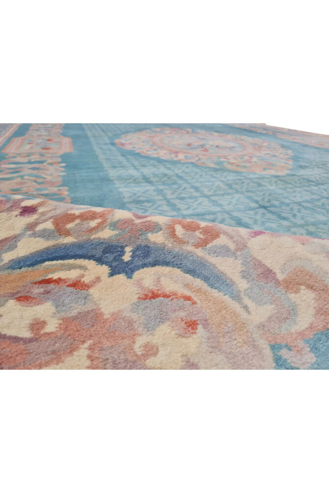 Authentic Hand Knotted Vintage Tibet Pictorial Wool Area Rug 10.11 x 8.1 Ft (1535 Ger-4) - Image 11