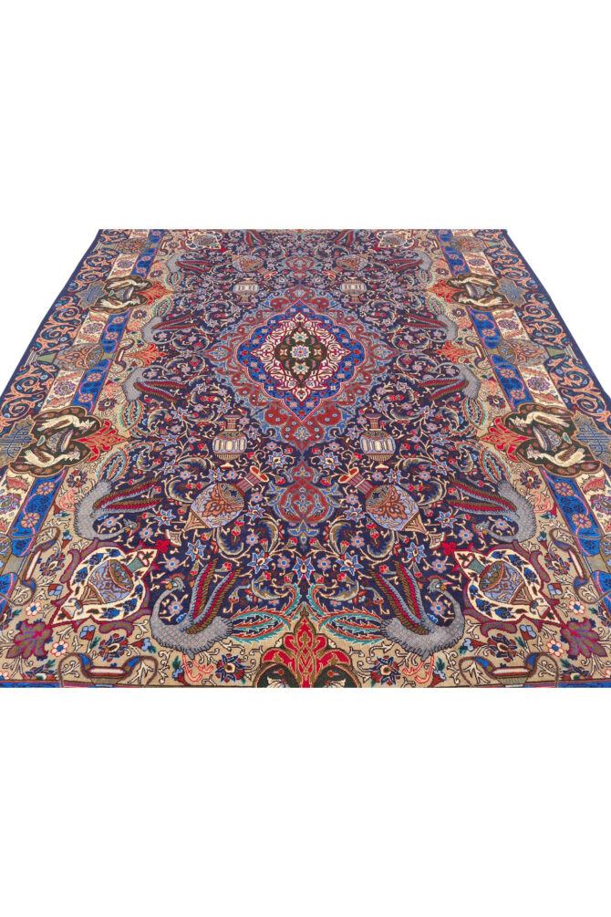 Authentic Hand Knotted Vintage Kashmour Pictorial Wool Area Rug 11.3 x 7.11 Ft (1540 Ger-4) - Image 8