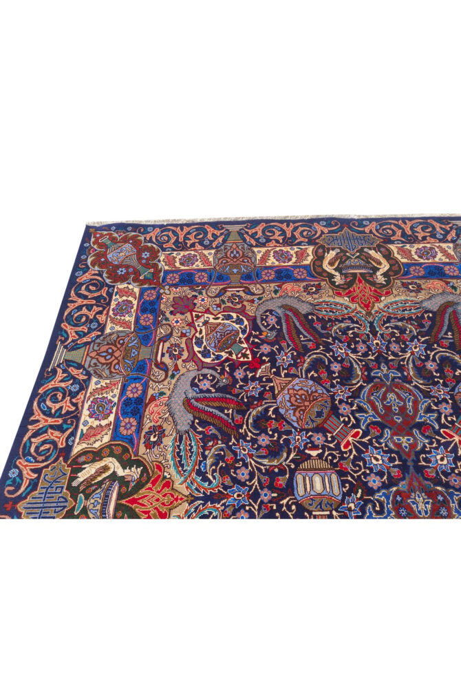 Authentic Hand Knotted Vintage Kashmour Pictorial Wool Area Rug 11.3 x 7.11 Ft (1540 Ger-4) - Image 9