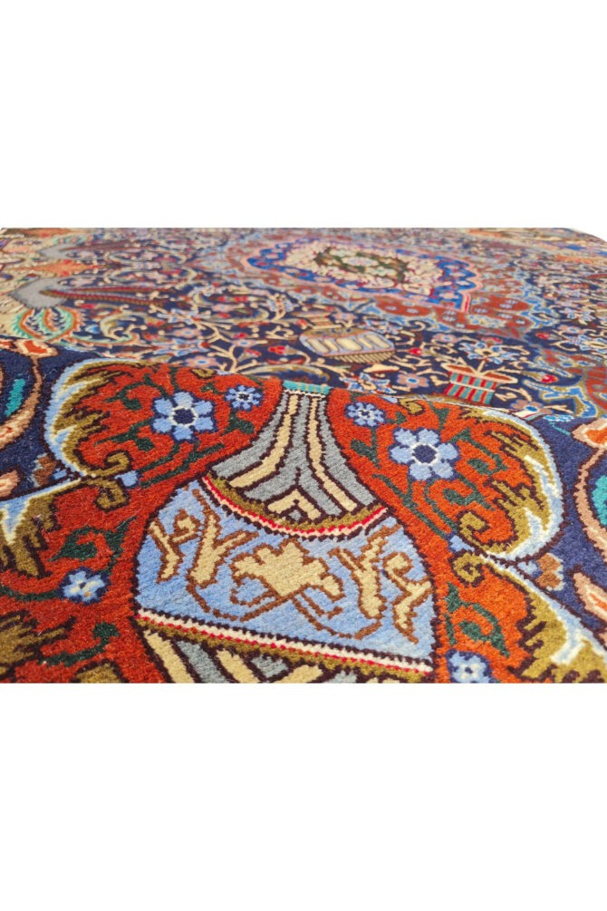Authentic Hand Knotted Vintage Kashmour Pictorial Wool Area Rug 11.3 x 7.11 Ft (1540 Ger-4) - Image 11