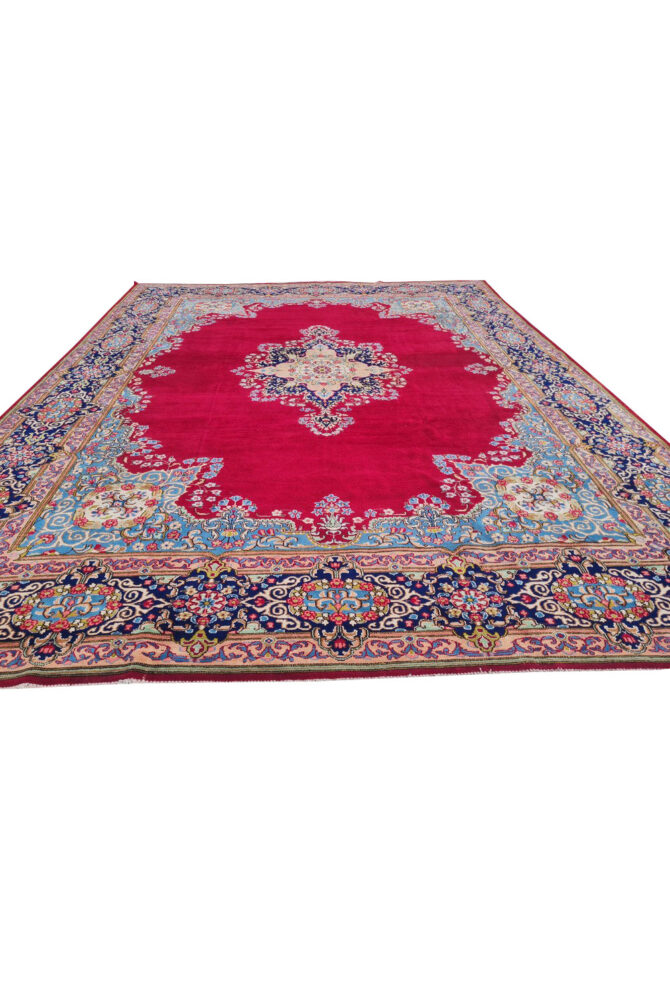 Authentic Hand Knotted Vintage Qirmoun Wool Area Rug 12.7 x 9.7 Ft (1541 Ger-4) - Image 4