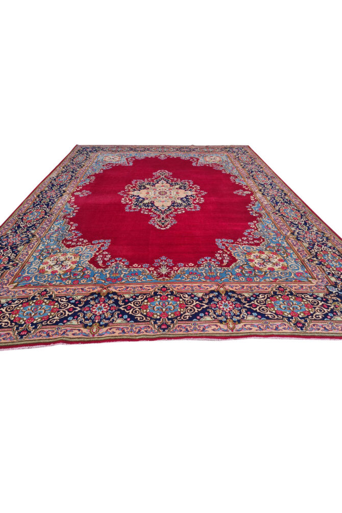 Authentic Hand Knotted Vintage Qirmoun Wool Area Rug 12.7 x 9.7 Ft (1541 Ger-4) - Image 5