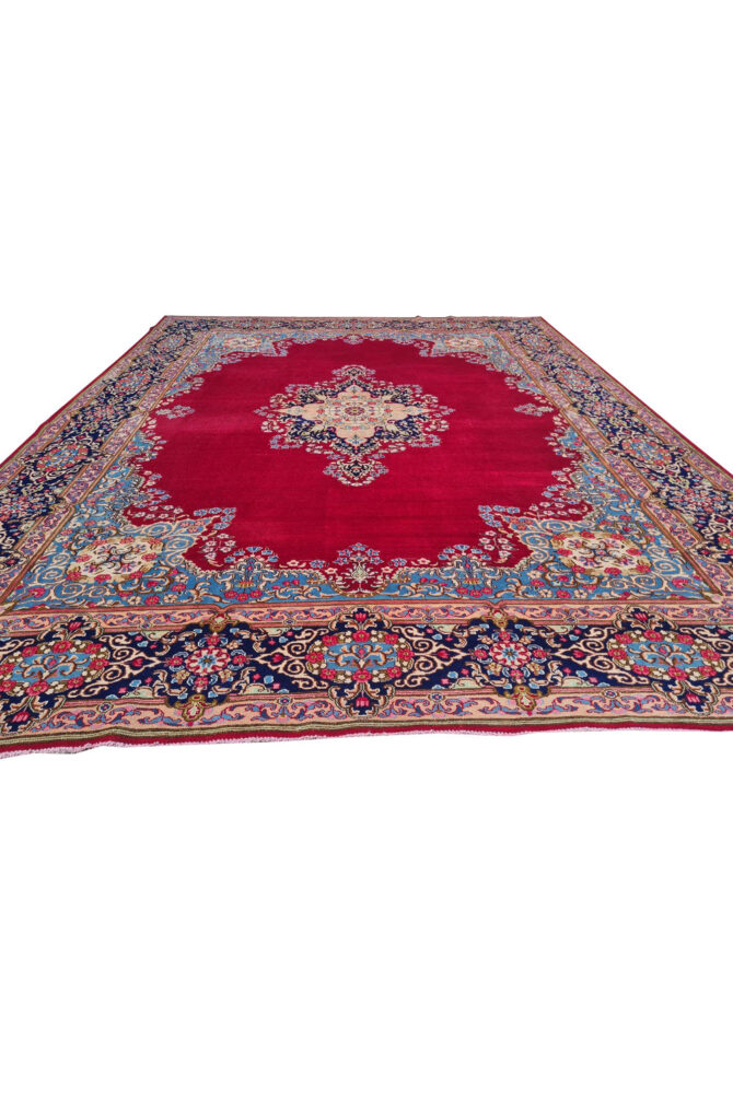 Authentic Hand Knotted Vintage Qirmoun Wool Area Rug 12.7 x 9.7 Ft (1541 Ger-4) - Image 6