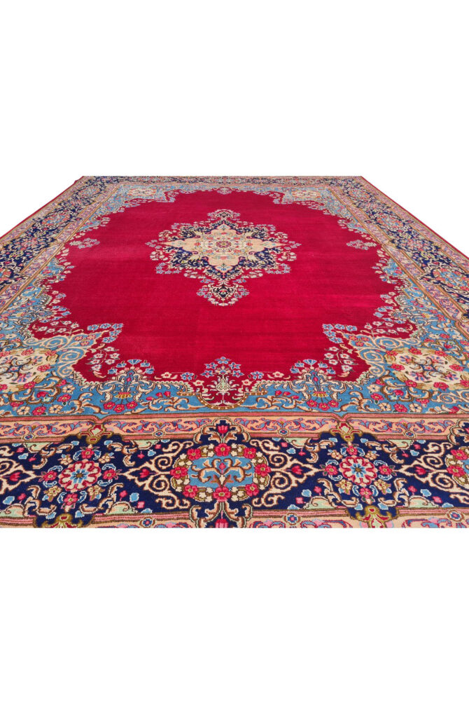 Authentic Hand Knotted Vintage Qirmoun Wool Area Rug 12.7 x 9.7 Ft (1541 Ger-4) - Image 7