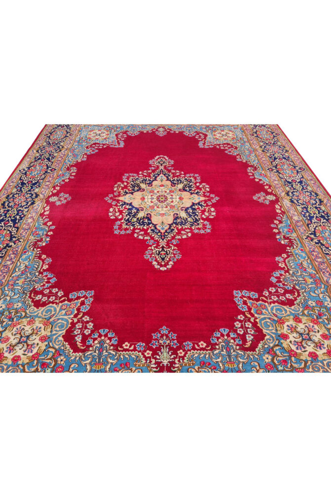 Authentic Hand Knotted Vintage Qirmoun Wool Area Rug 12.7 x 9.7 Ft (1541 Ger-4) - Image 8