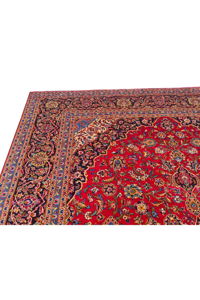 Authentic Hand Knotted Vintage Qashoun Wool Area Rug 12.8 x 9.6 Ft (1542 Ger-4) - Image 10