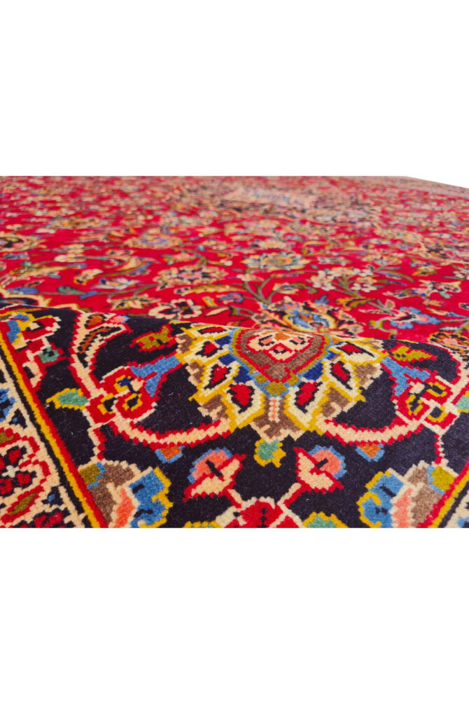 Authentic Hand Knotted Vintage Qashoun Wool Area Rug 12.8 x 9.6 Ft (1542 Ger-4) - Image 12