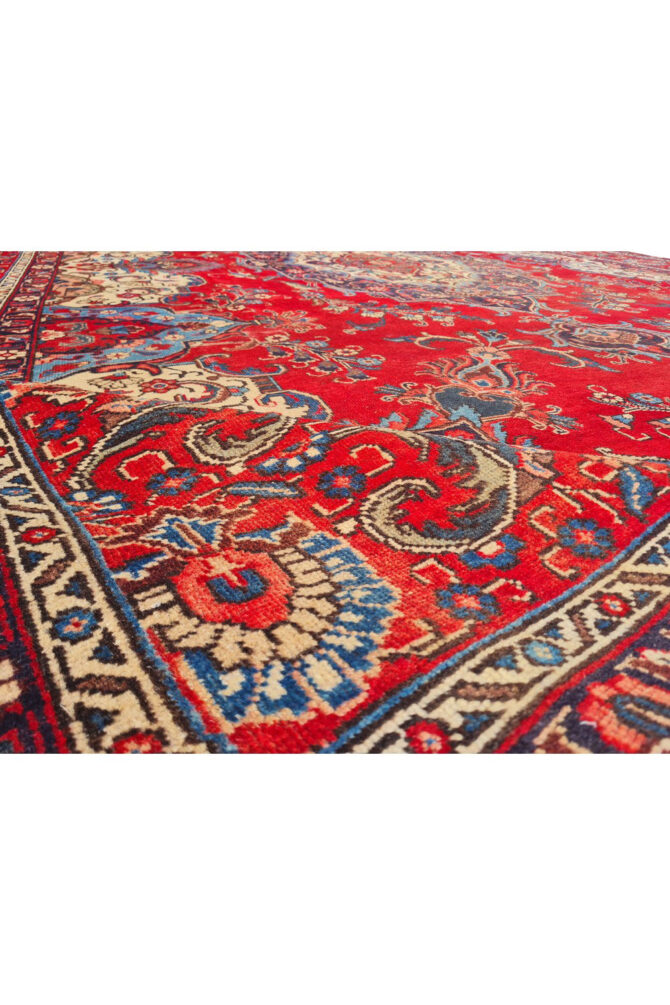 Authentic Hand Knotted Vintage Tabreez Wool Area Rug 14.1 x 9.4 Ft (1544 Ger-4) - Image 12
