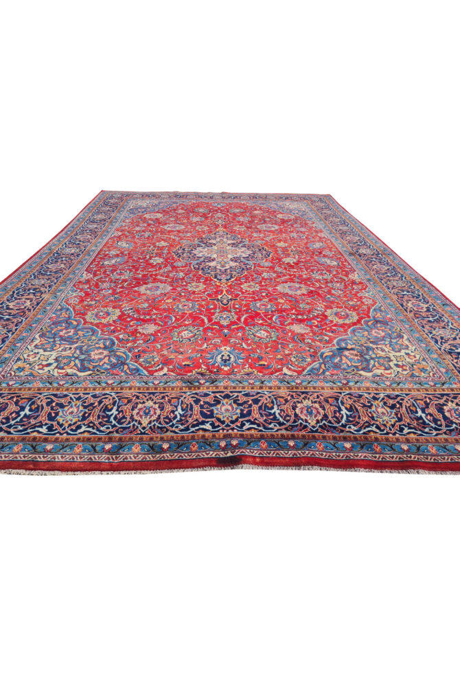 Authentic Hand Knotted Vintage Tabreez Wool Area Rug 13.10 x 9.9 Ft (1545 Ger-4) - Image 5