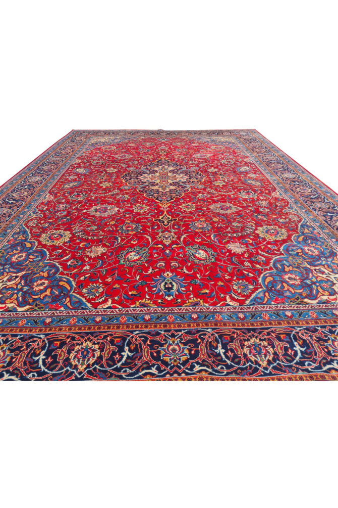 Authentic Hand Knotted Vintage Tabreez Wool Area Rug 13.10 x 9.9 Ft (1545 Ger-4) - Image 7
