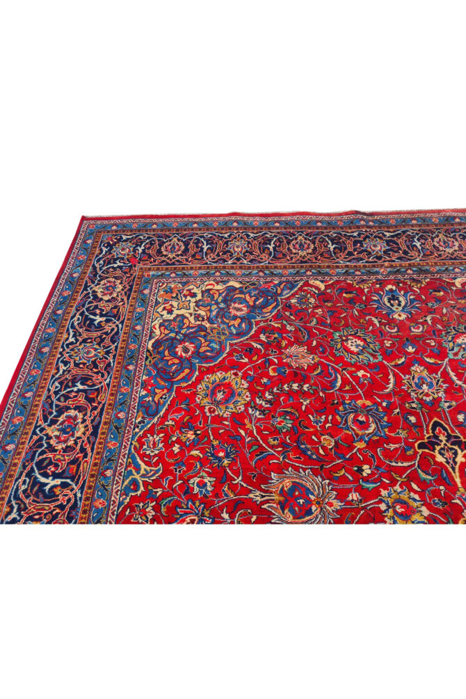 Authentic Hand Knotted Vintage Tabreez Wool Area Rug 13.10 x 9.9 Ft (1545 Ger-4) - Image 9