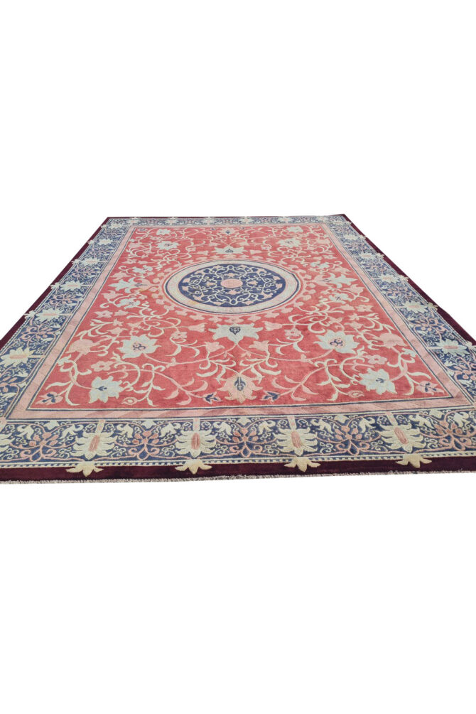 Authentic Hand Knotted Vintage Nepali Wool Area Rug 11.5 x 8.11 Ft (1548 Ger-4) - Image 4