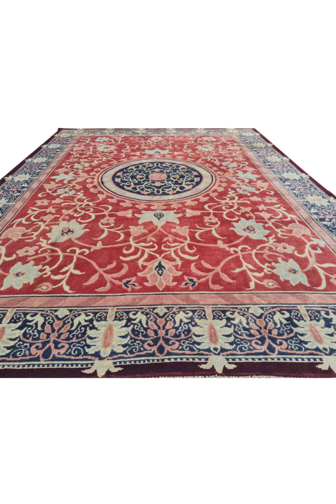 Authentic Hand Knotted Vintage Nepali Wool Area Rug 11.5 x 8.11 Ft (1548 Ger-4) - Image 8