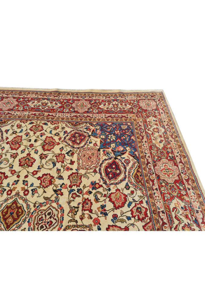 Authentic Hand Knotted Vintage Tabreez Wool Area Rug 12.8 x 8.6 Ft (1553 Ger-4) - Image 8