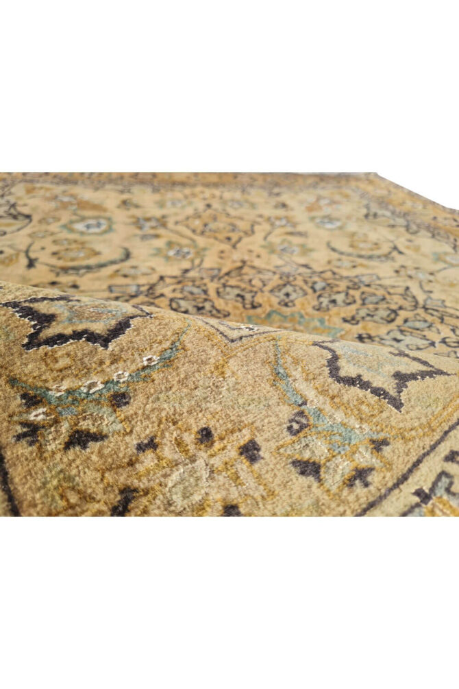 Authentic Hand Knotted Vintage Tabreez Wool Area Rug 4.9 x 3.4 Ft (1756 Ger-4) - Image 7