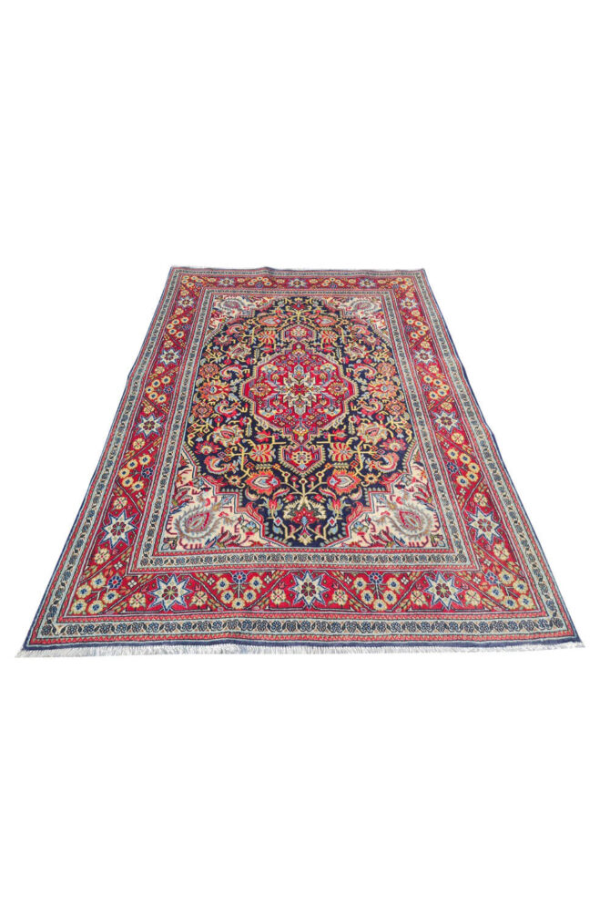 Authentic Hand Knotted Vintage Pashmin Koum Wool Area Rug 5.3 x 3.7 Ft (1757 Ger-4) - Image 2