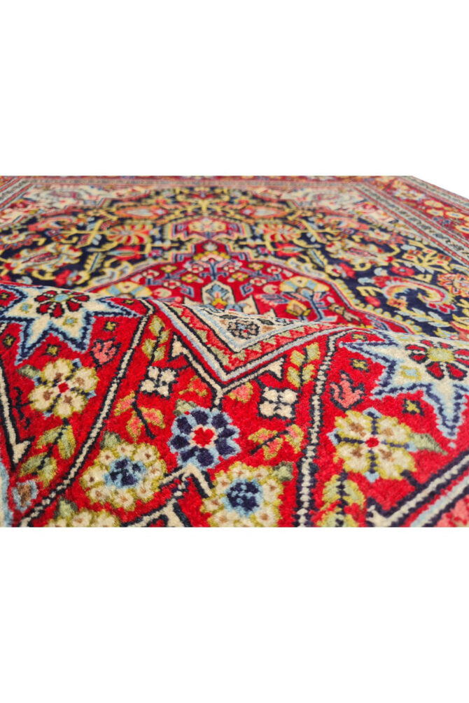 Authentic Hand Knotted Vintage Pashmin Koum Wool Area Rug 5.3 x 3.7 Ft (1757 Ger-4) - Image 7