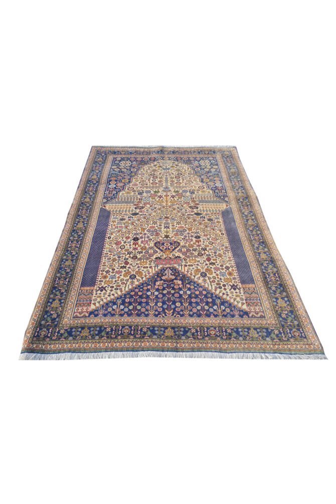 Authentic Hand Knotted Vintage Bijour Wool Area Rug 4.9 x 3.4 Ft (1760 Ger-4) - Image 2