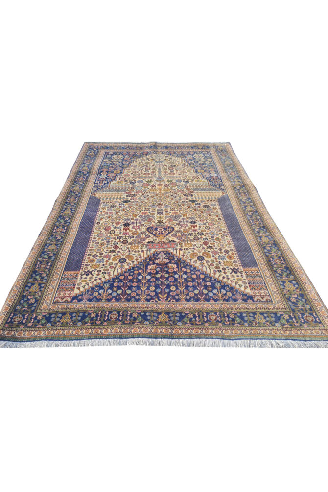 Authentic Hand Knotted Vintage Bijour Wool Area Rug 4.9 x 3.4 Ft (1760 Ger-4) - Image 3