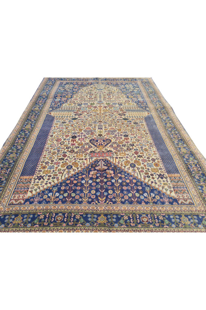 Authentic Hand Knotted Vintage Bijour Wool Area Rug 4.9 x 3.4 Ft (1760 Ger-4) - Image 4