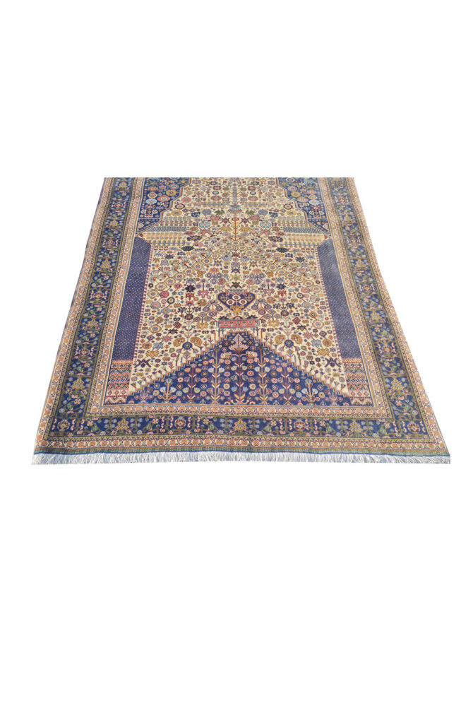 Authentic Hand Knotted Vintage Bijour Wool Area Rug 4.9 x 3.4 Ft (1760 Ger-4) - Image 6